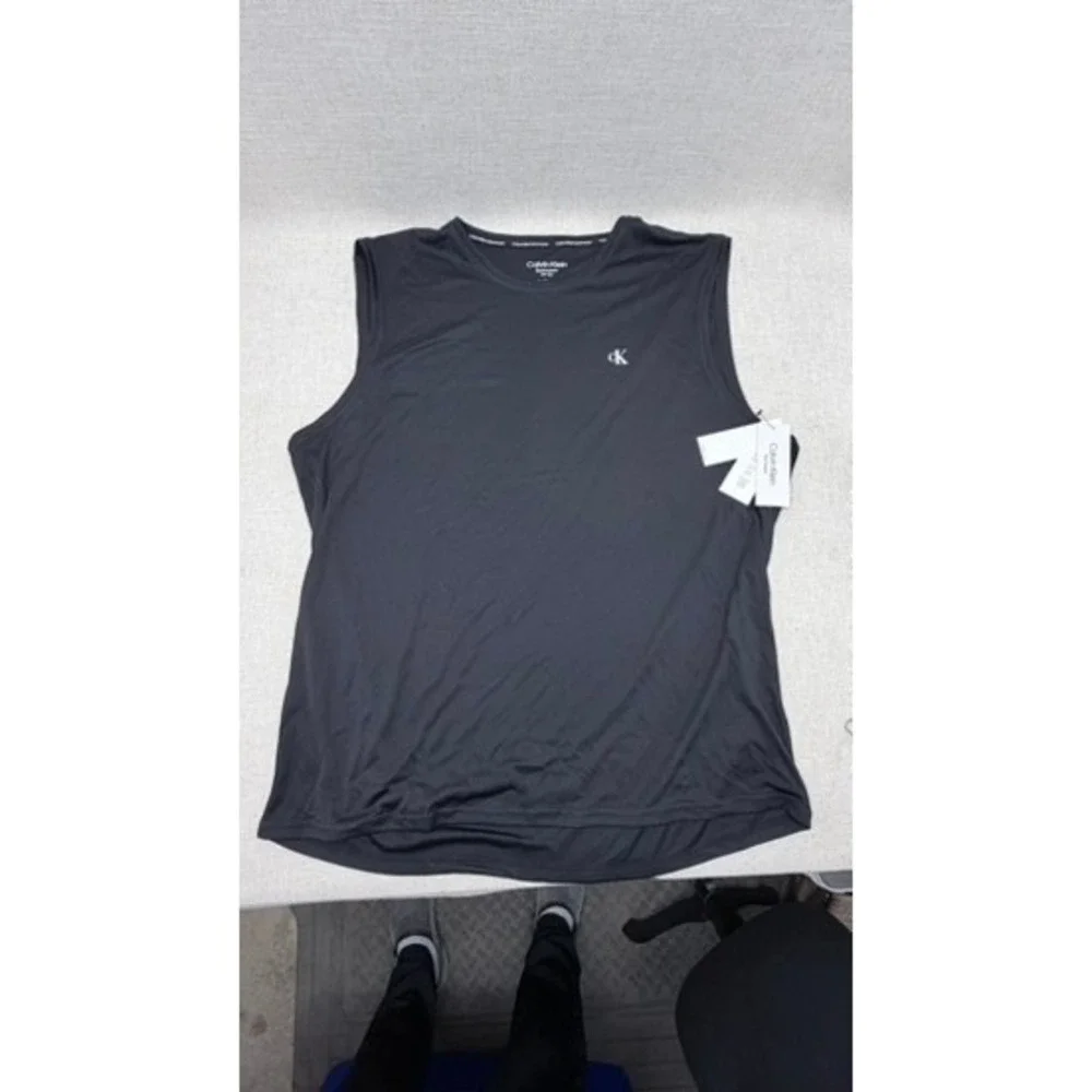 Calvin‎ Klein Swimwear Mens XXL Black Sleeveless Rash Guard UPF 40+ NWT